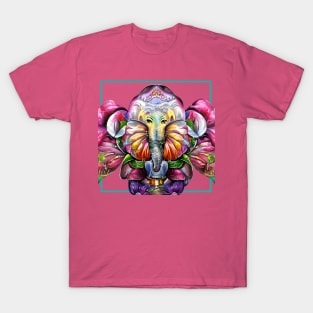 Ganesh Elephant Floral T-Shirt